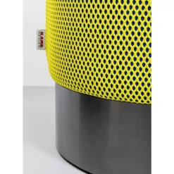 KARE Design Hocker Jody Gelb Schwarz Mesh Schwarz O35Cm- Sitzbänke