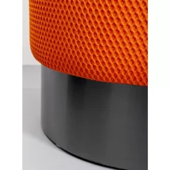 KARE Design Hocker Jody Orange Mesh Schwarz O35Cm- Sitzbänke