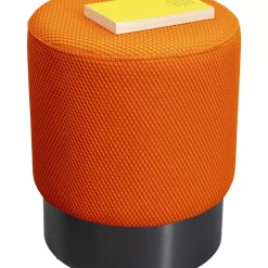 KARE Design Hocker Jody Orange Mesh Schwarz O35Cm- Sitzbänke