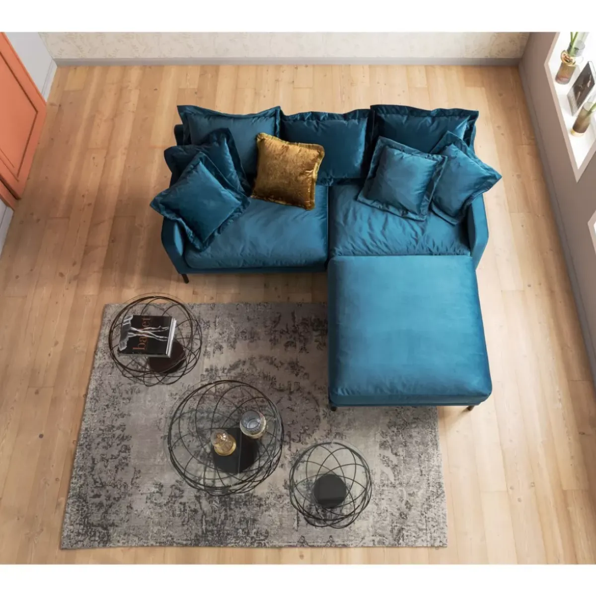 KARE Design Hocker Lullaby Petrol- Sitzbänke