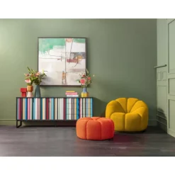 KARE Design Hocker Peppo Lounge Orange O80Cm- Sitzbänke