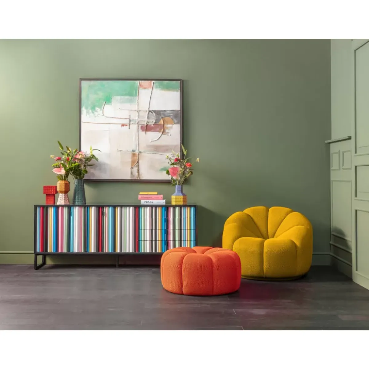 KARE Design Hocker Peppo Lounge Orange O80Cm- Sitzbänke