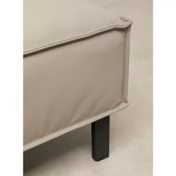 KARE Design Hocker Victor Leder Grau- Sitzbänke