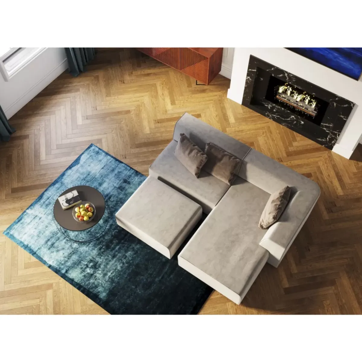 KARE Design Infinity Hocker 50 Elements Grau- Sitzbänke