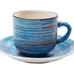 KARE Design Kaffeetasse Swirl Blau (2/Set)- Geschirr & Tischaccessoires