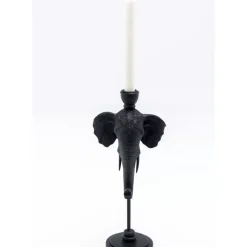 KARE Design Kerzenständer Elephant Head Schwarz 36Cm- Kerzenständer & Laternen