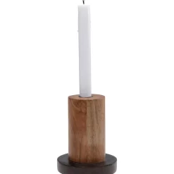 KARE Design Kerzenständer Wood Zylinder 15Cm- Kerzenständer & Laternen