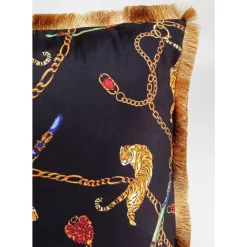 KARE Design Kissen Tiger Chain Schwarz 45X45Cm- Kissen