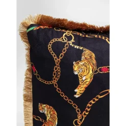 KARE Design Kissen Tiger Chain Schwarz 45X45Cm- Kissen