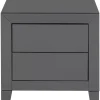 KARE Design Kommode Klein Luxury Push 2 Schube Grau- Kommoden & Sideboards