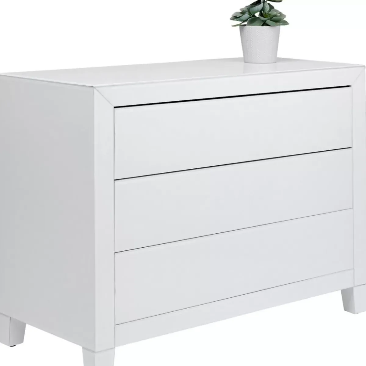 KARE Design Kommode Luxury Push 3 Schube Weiss- Kommoden & Sideboards