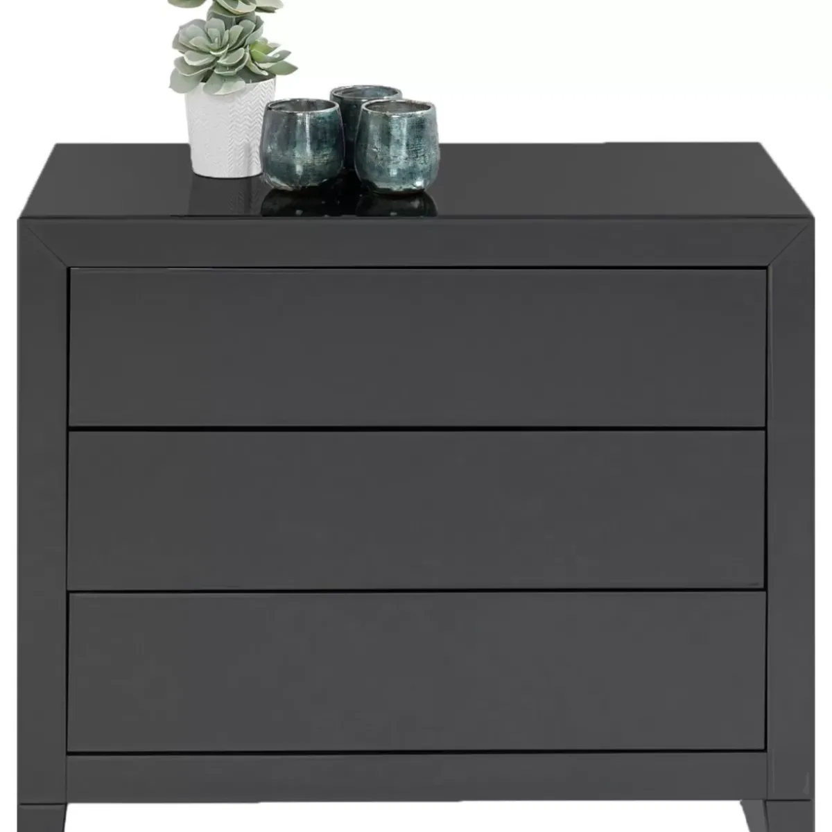 KARE Design Kommode Luxury Push 3 Schube Grau- Kommoden & Sideboards