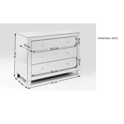 KARE Design Kommode Luxury Push 3 Schube Grau- Kommoden & Sideboards