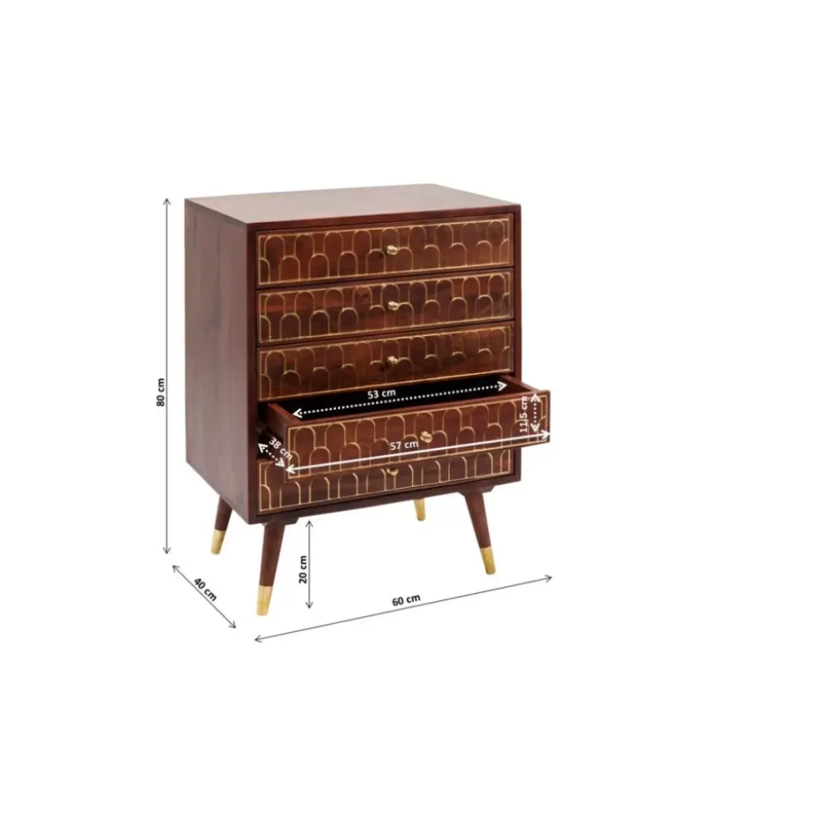 KARE Design Kommode Muskat 5-Schube- Kommoden & Sideboards