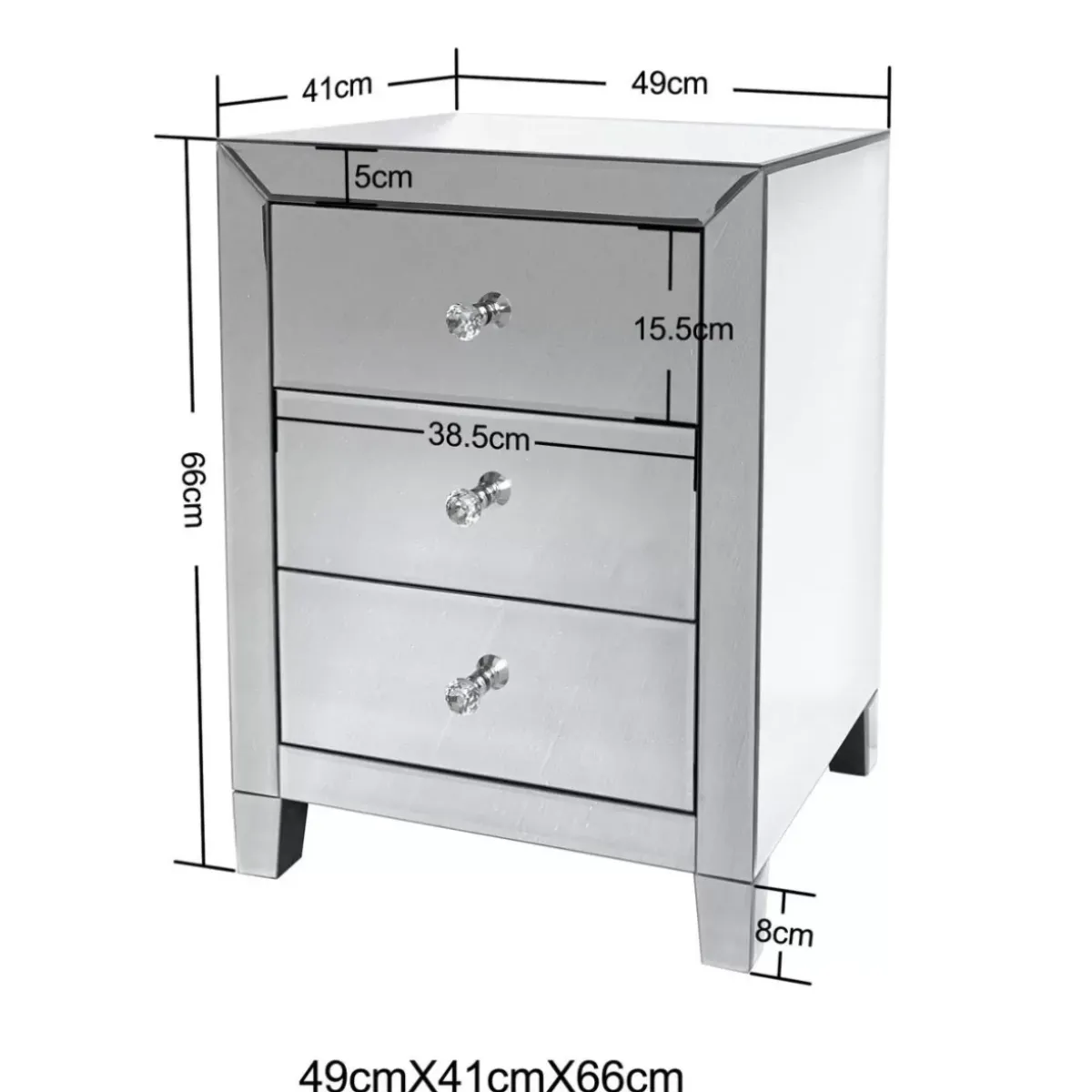 KARE Design Kommode Schmal Luxury 3 Schube- Kommoden & Sideboards
