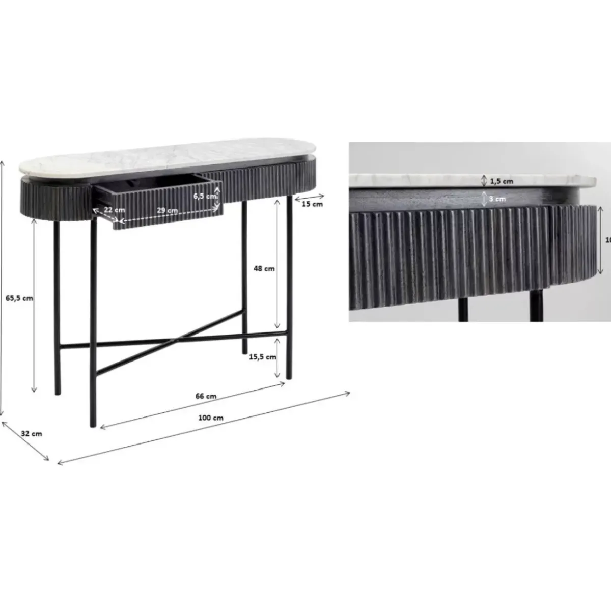 KARE Design Konsole Glenn 100X32- Kommoden & Sideboards