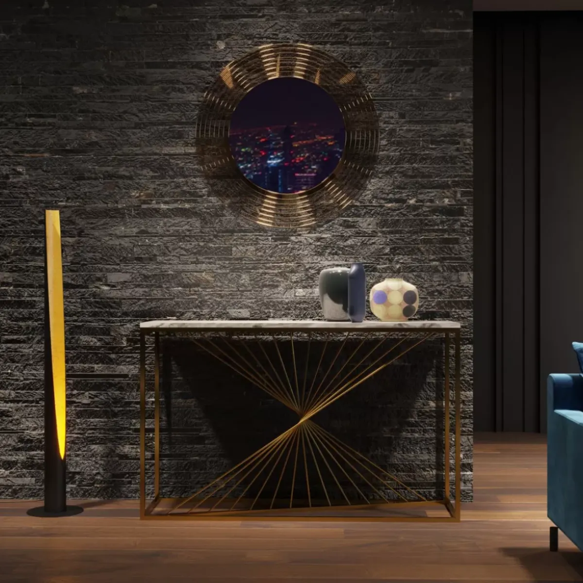 KARE Design Konsole Laser Gold 120X40- Kommoden & Sideboards