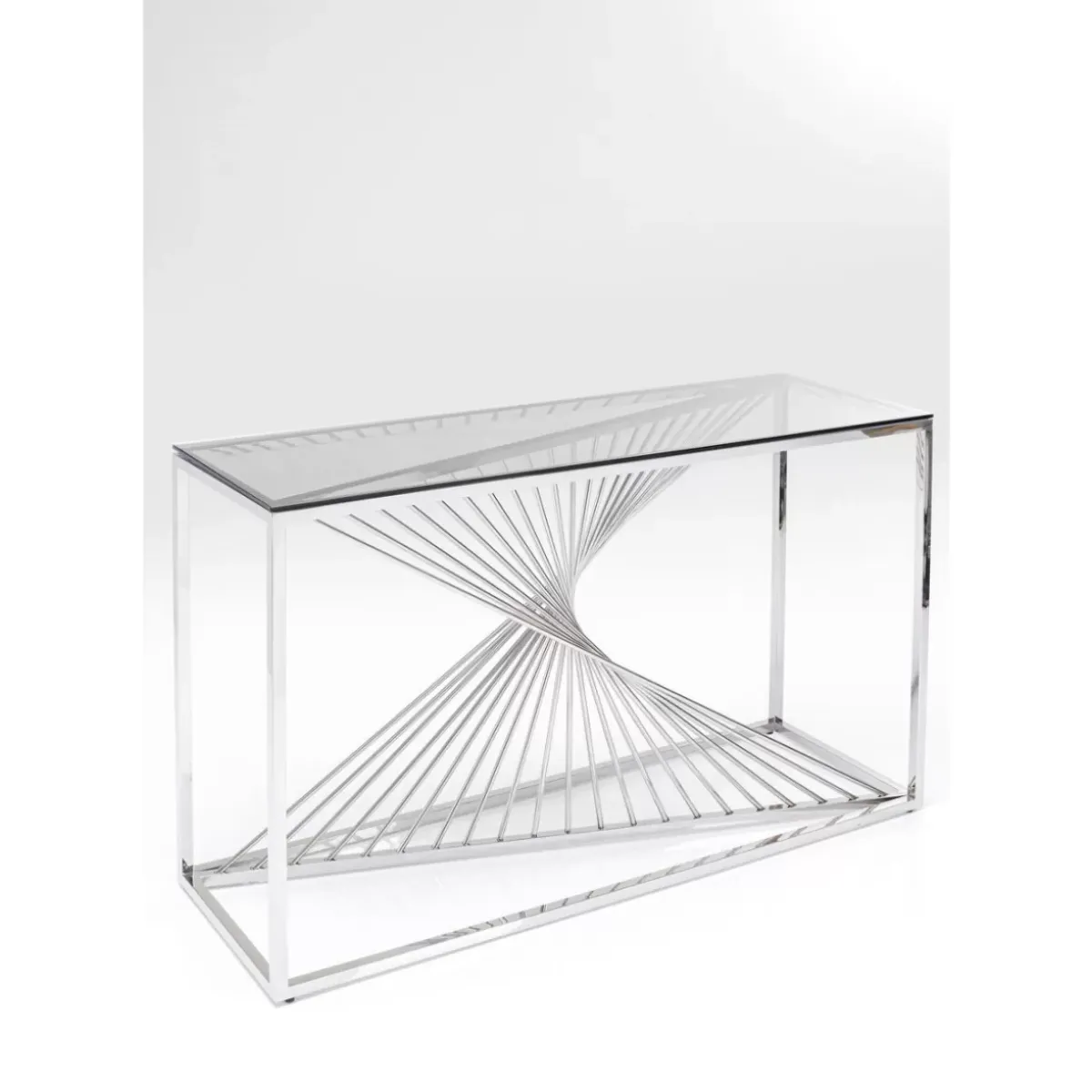 KARE Design Konsole Laser Silber Klarglas 120X40- Kommoden & Sideboards