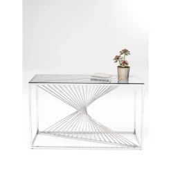 KARE Design Konsole Laser Silber Klarglas 120X40- Kommoden & Sideboards