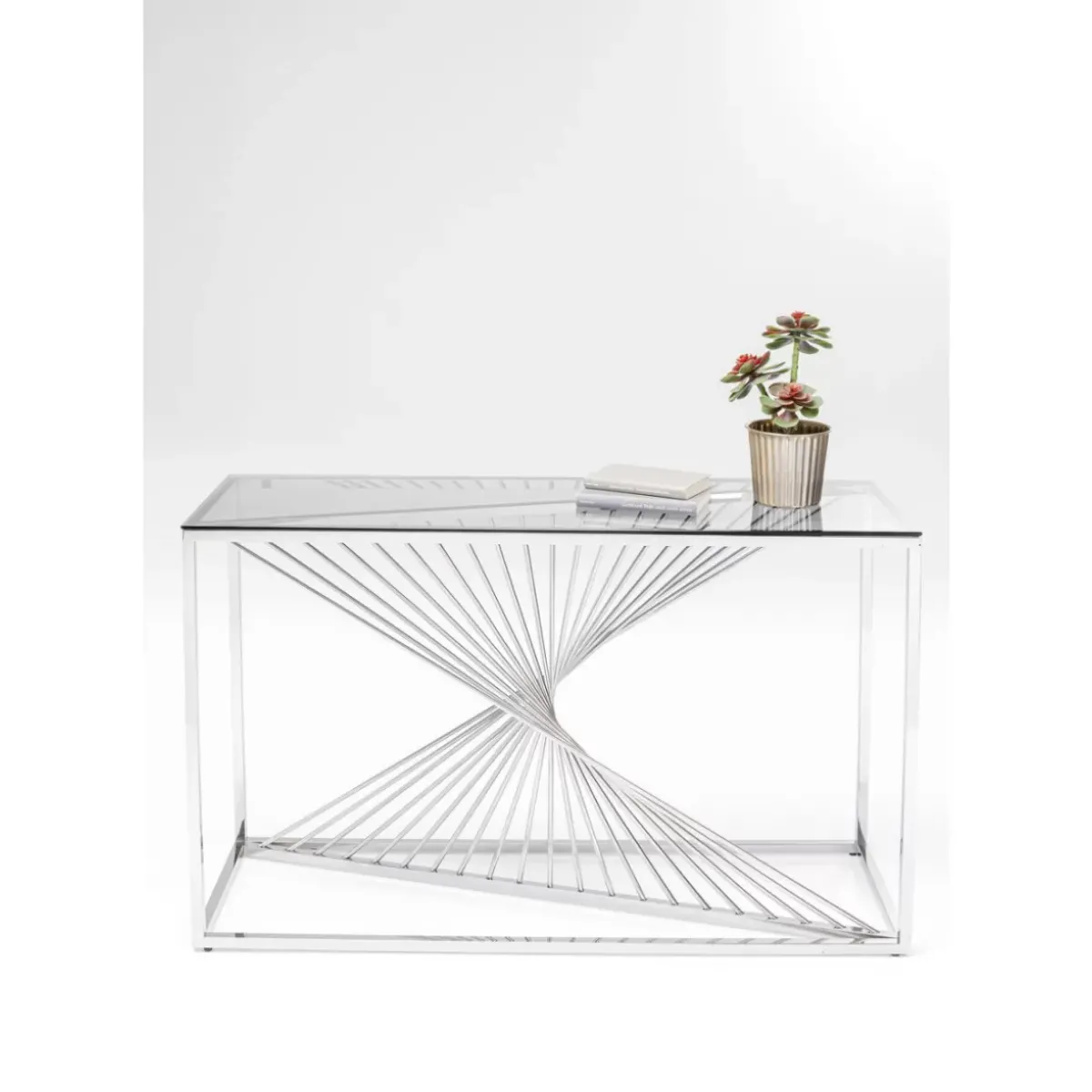 KARE Design Konsole Laser Silber Klarglas 120X40- Kommoden & Sideboards