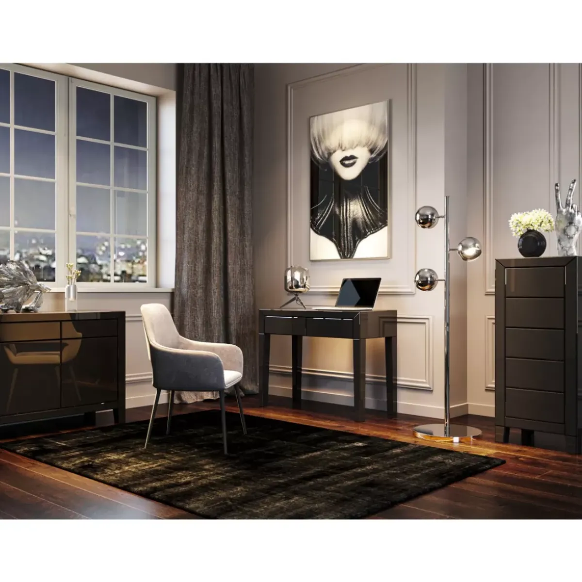 KARE Design Konsole Luxury Push Grau- Kommoden & Sideboards