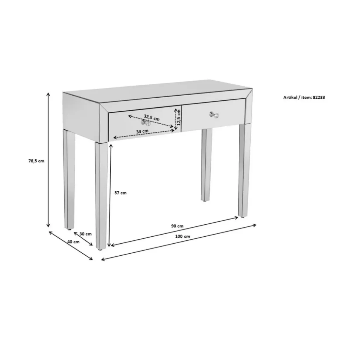 KARE Design Konsole Luxury Push Grau- Kommoden & Sideboards