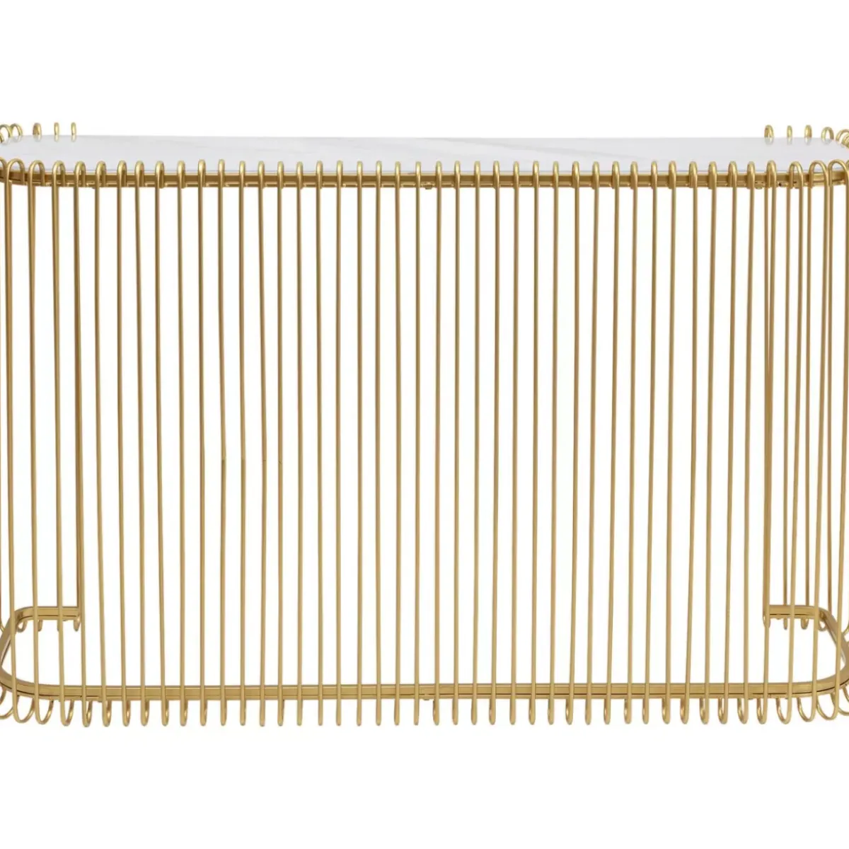 KARE Design Konsole Wire Glas Marble Gold 142X89Cm- Kommoden & Sideboards