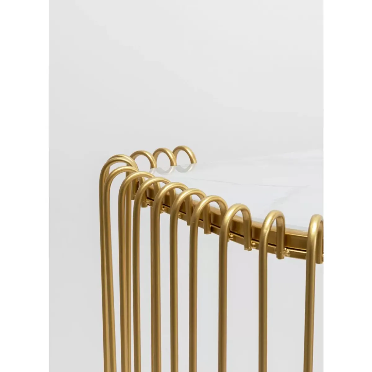 KARE Design Konsole Wire Glas Marble Gold 142X89Cm- Kommoden & Sideboards