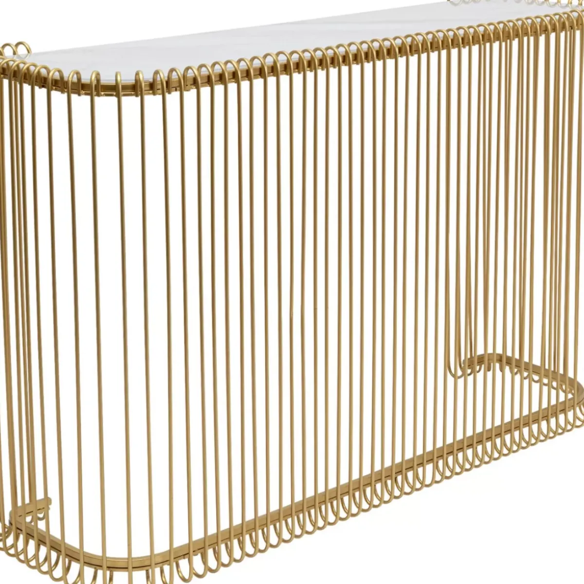 KARE Design Konsole Wire Glas Marble Gold 142X89Cm- Kommoden & Sideboards
