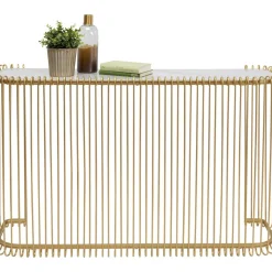KARE Design Konsole Wire Glas Marble Gold 142X89Cm- Kommoden & Sideboards