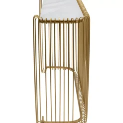 KARE Design Konsole Wire Glas Marble Gold 142X89Cm- Kommoden & Sideboards