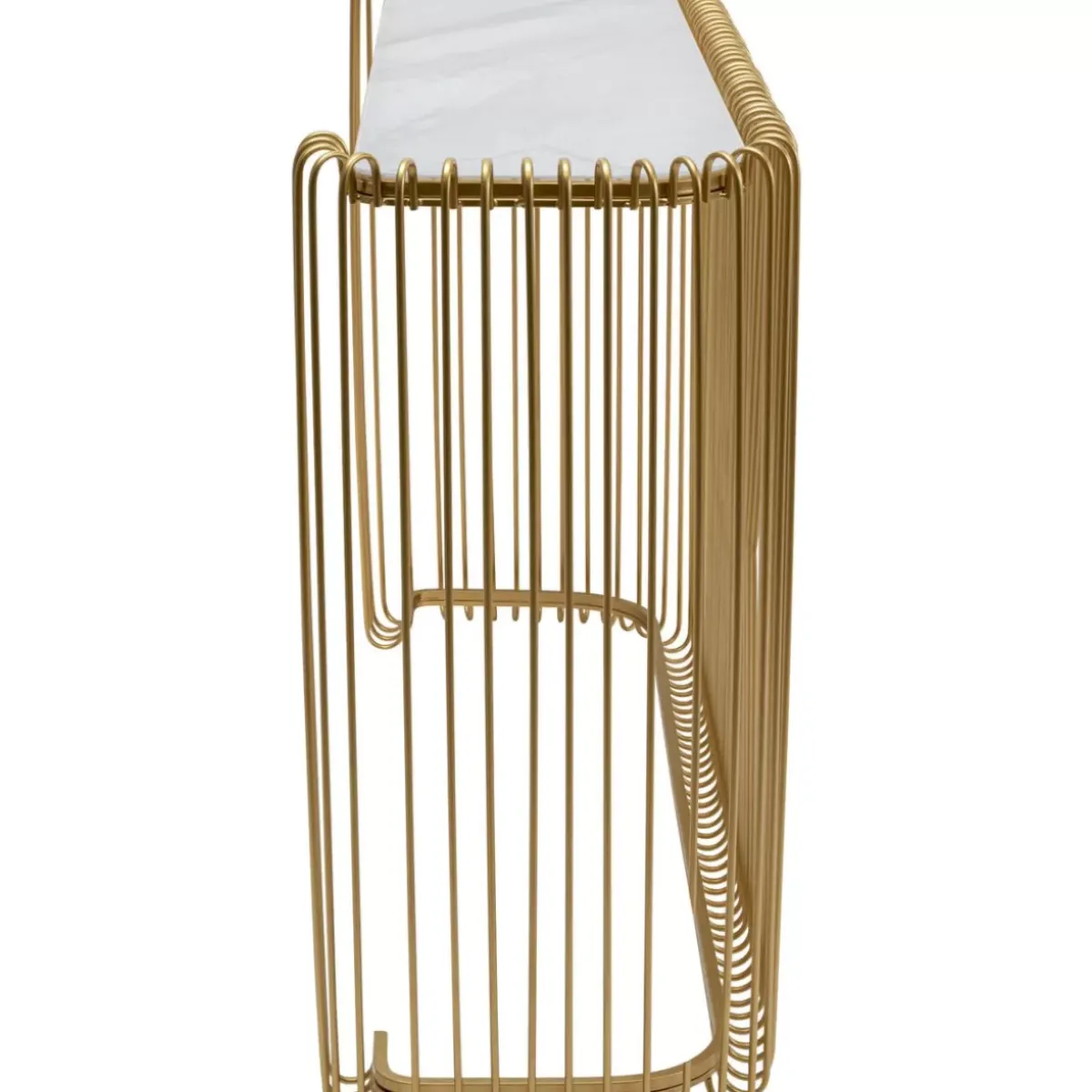 KARE Design Konsole Wire Glas Marble Gold 142X89Cm- Kommoden & Sideboards