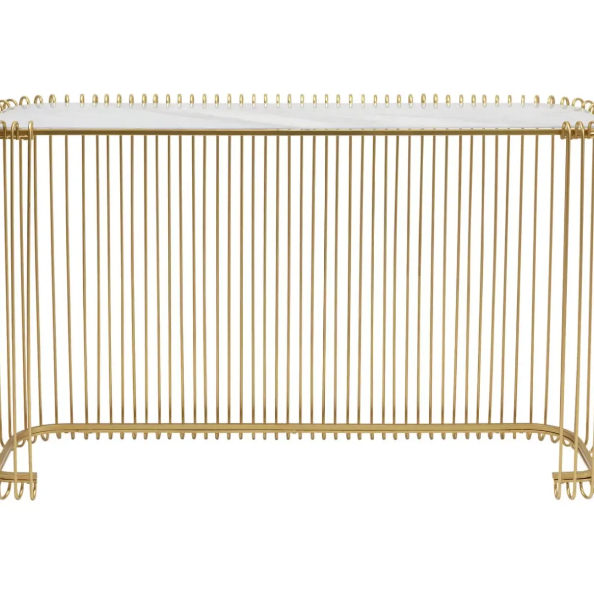 KARE Design Konsole Wire Glas Marble Gold 142X89Cm- Kommoden & Sideboards