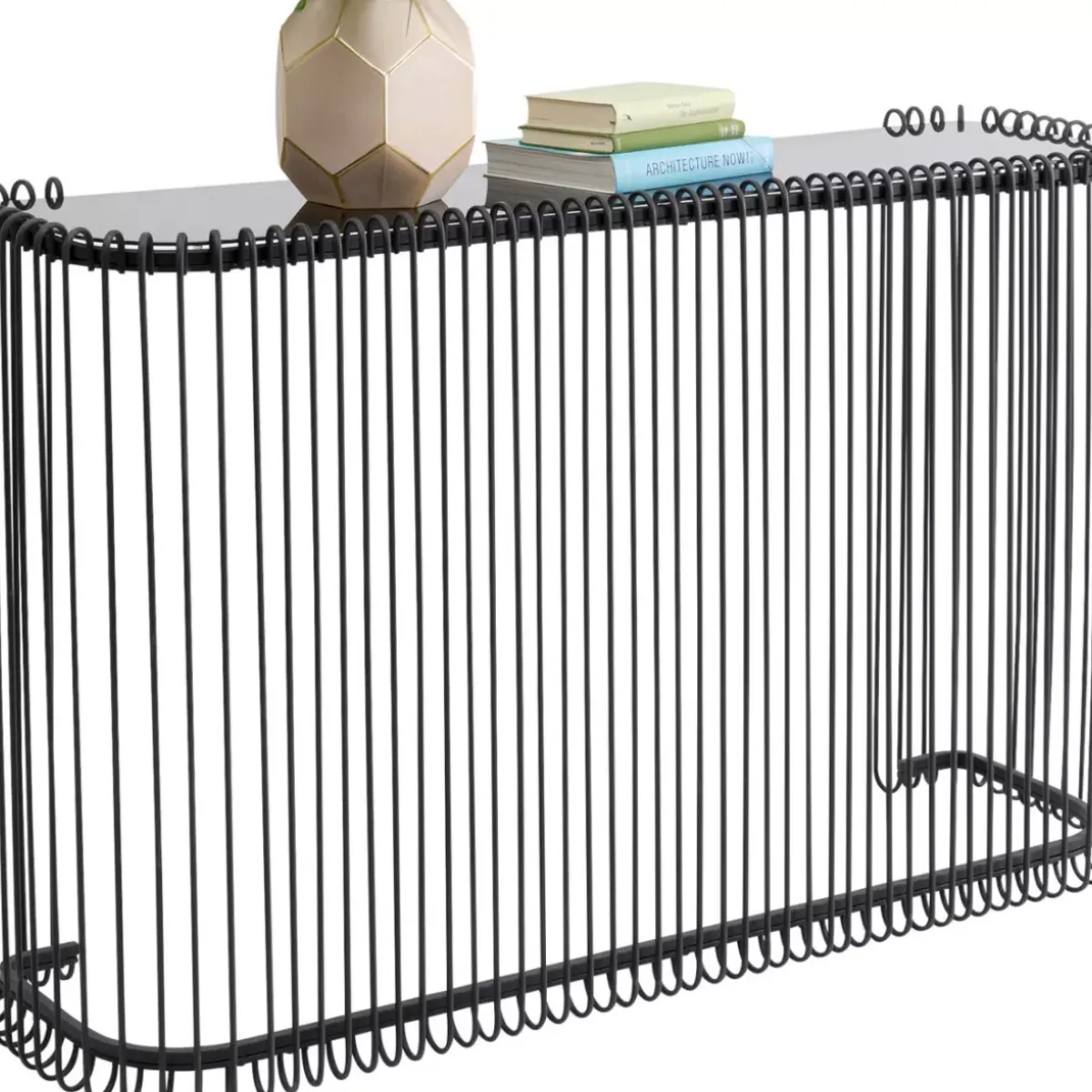 KARE Design Konsole Wire Glas Schwarz 142X89Cm- Kommoden & Sideboards