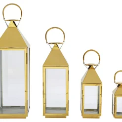 KARE Design Laterne Giardino Gold (4/Set)- Kerzenständer & Laternen