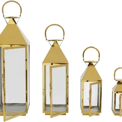 KARE Design Laterne Giardino Gold (4/Set)- Kerzenständer & Laternen