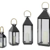 KARE Design Laterne Giardino Schwarz Gold (4/Set)- Kerzenständer & Laternen