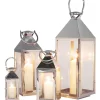 KARE Design Laterne Giardino Silver (4/Set)- Kerzenständer & Laternen