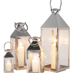 KARE Design Laterne Giardino Silver (4/Set)- Kerzenständer & Laternen