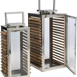 KARE Design Laterne Lamella (2/Set)- Kerzenständer & Laternen