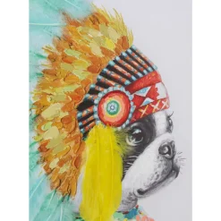 KARE Design Leinwandbild Headdress Dog 80X80Cm- Bilder