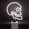 KARE Design Neon Leuchtdekoration Auf Betonsockel "Skull"- Leuchtobjekte