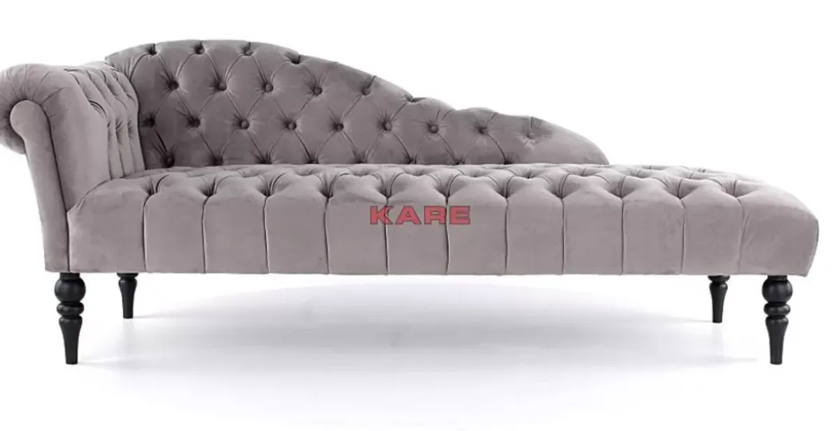 KARE Design Recamiere Desire Velvet Silbergrau- Sofas & Couches