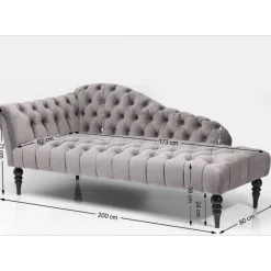 KARE Design Recamiere Desire Velvet Silbergrau- Sofas & Couches