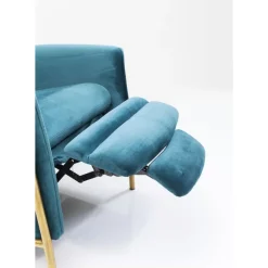 KARE Design Relaxsessel Lazy Velvet Blau- Sessel