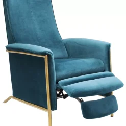 KARE Design Relaxsessel Lazy Velvet Blau- Sessel