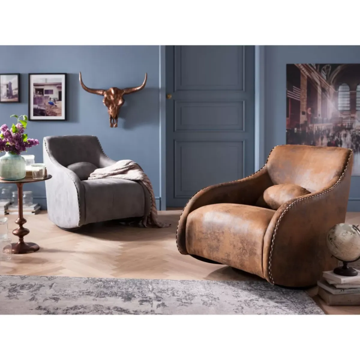 KARE Design Schaukelsessel Swing Ritmo Vintage Grey- Sessel