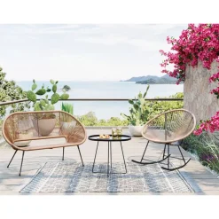 KARE Design Schaukelstuhl Acapulco Natur- Outdoormöbel