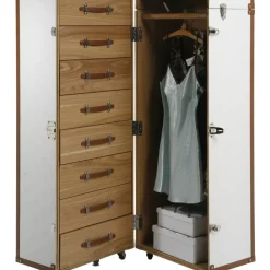 KARE Design Schrankkoffer Croco White Cosmopolitan- Regale