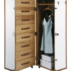 KARE Design Schrankkoffer Croco White Cosmopolitan- Regale